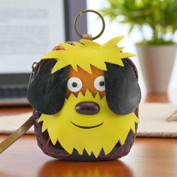 Dog Handmade Leather Wristlet -Leather Coin Purse Wallet - Picture 1 of 2